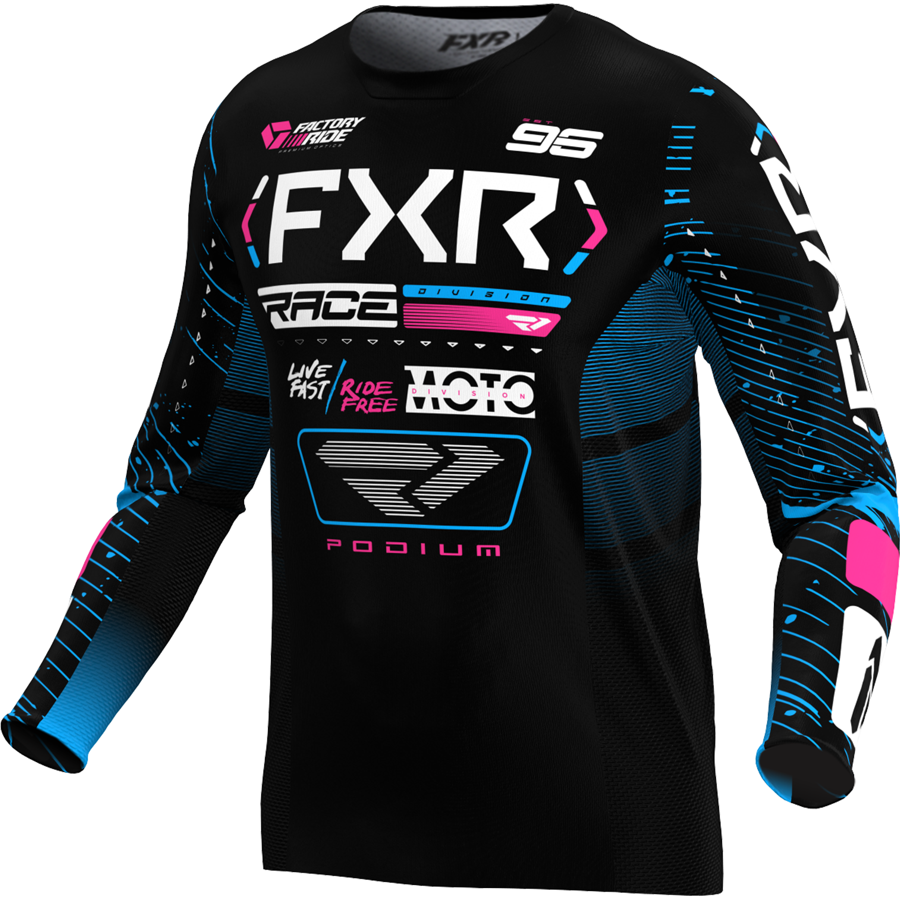 JERSEY FXR PODIUM BLACK/CYAN/PINK – FXR RACING