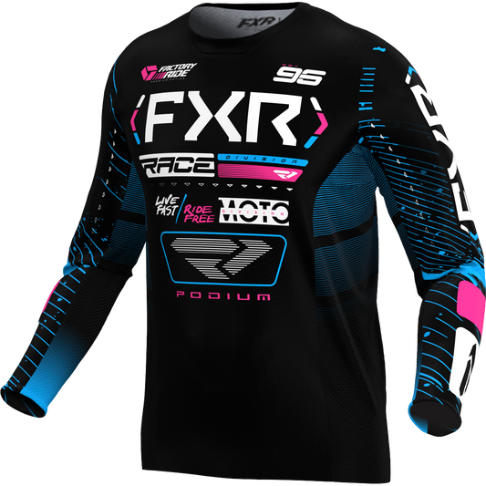 JERSEY FXR PODIUM BLACK/CYAN/PINK