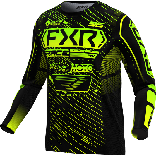 JERSEY FXR PODIUM BLACK/HIVIS/LIME